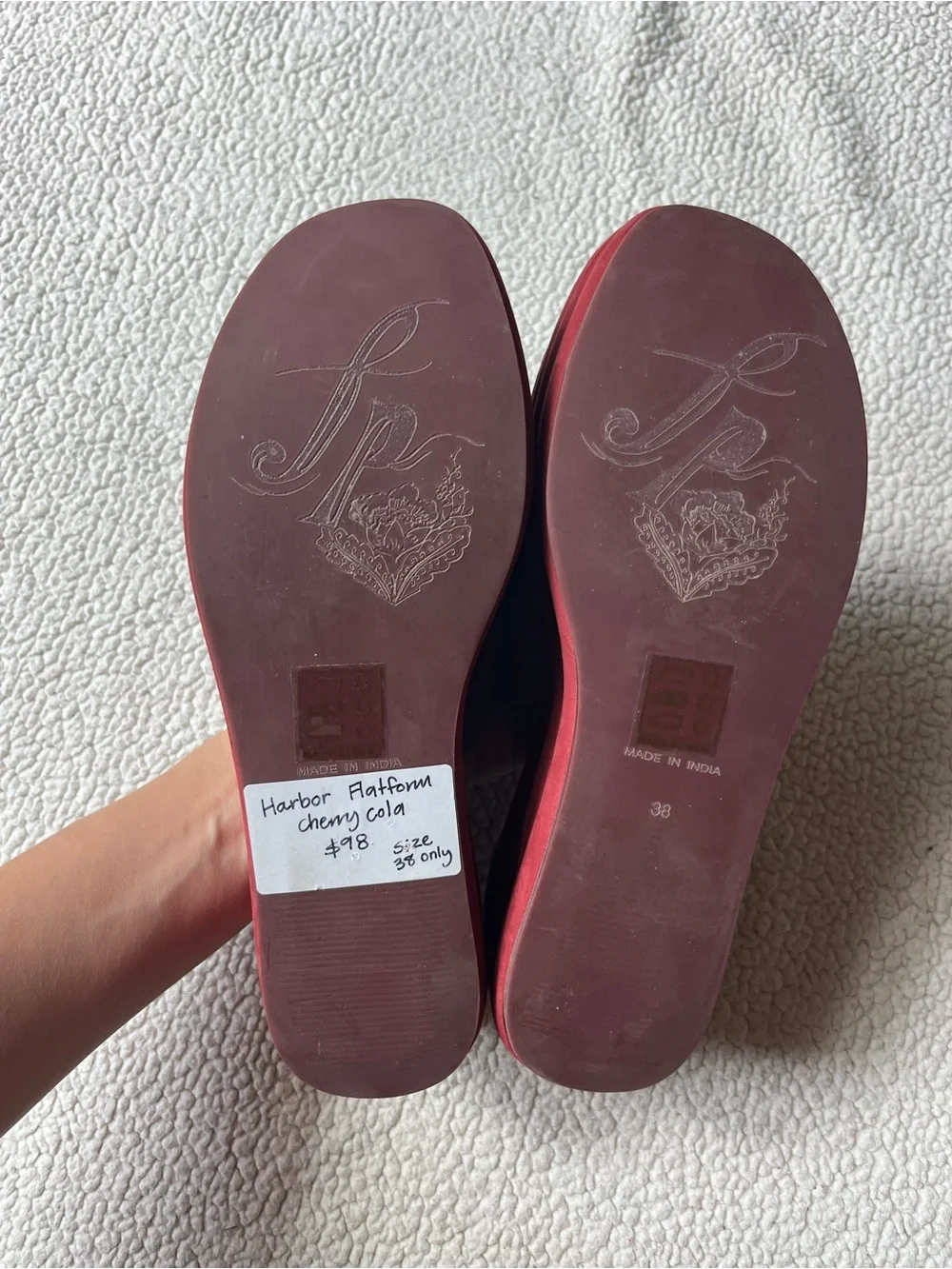 Free People Harbor Cherry Cola Platform Sandals Size 38 / 8 Womens